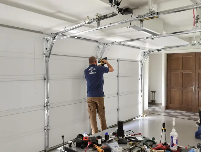 Wadsworth Garage Door Repair certified technician performing precision garage door repair in Wadsworth