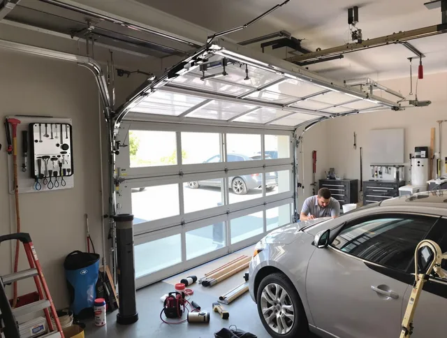 Garage door noise reduction service by Wadsworth Garage Door Repair in Wadsworth