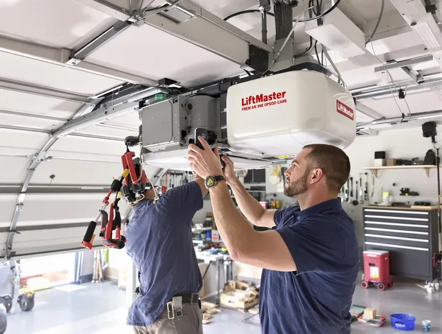 Wadsworth Garage Door Repair technician performing advanced diagnostics on garage opener in Wadsworth