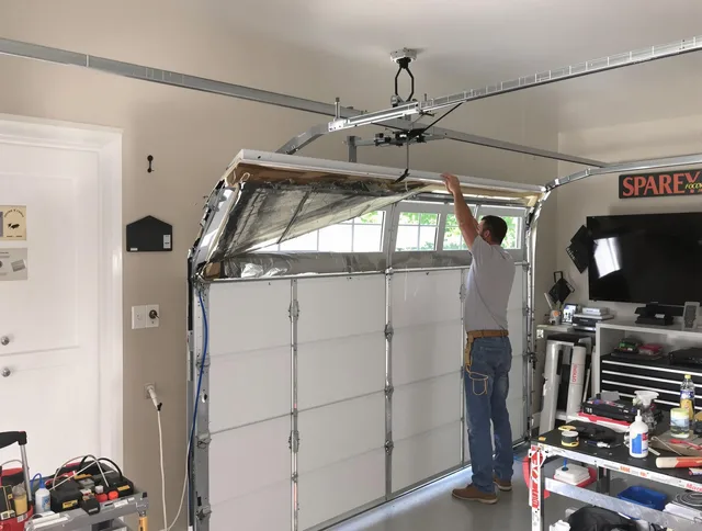 Garage door section replacement by Wadsworth Garage Door Repair in Wadsworth