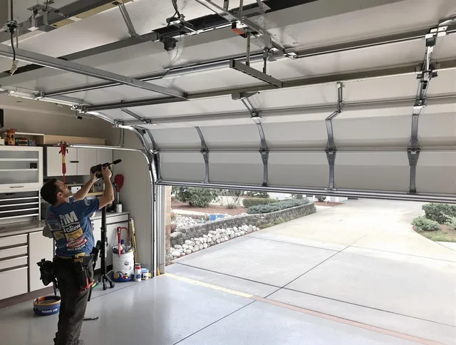 Garage door track repair service by Wadsworth Garage Door Repair in Wadsworth